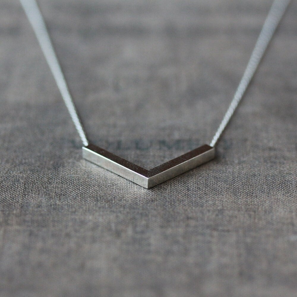 Sterling silver chevron necklace sale