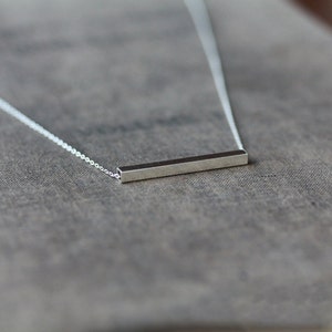 Silver Line Necklace, Straight Bar Necklace, Sterling Silver Bar, Square  Tube Necklace, Geometric Modern Simple Layering - Etsy