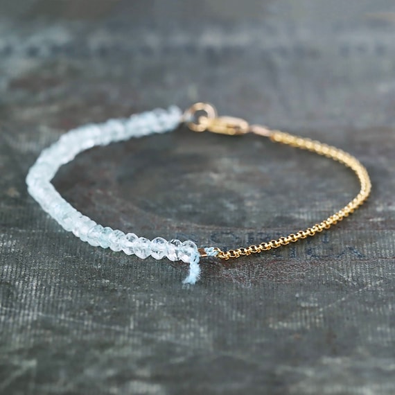 Etsy aquamarine deals bracelet