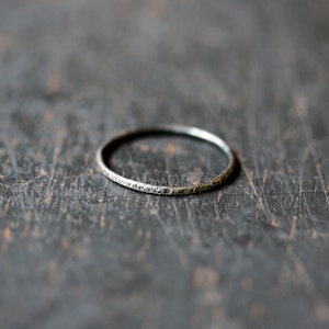 Reykjavik Ring, Sterling Silver Thin Hammered Stacking Band image 2