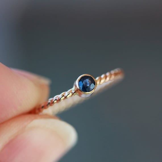 Etsy blue sapphire ring deals