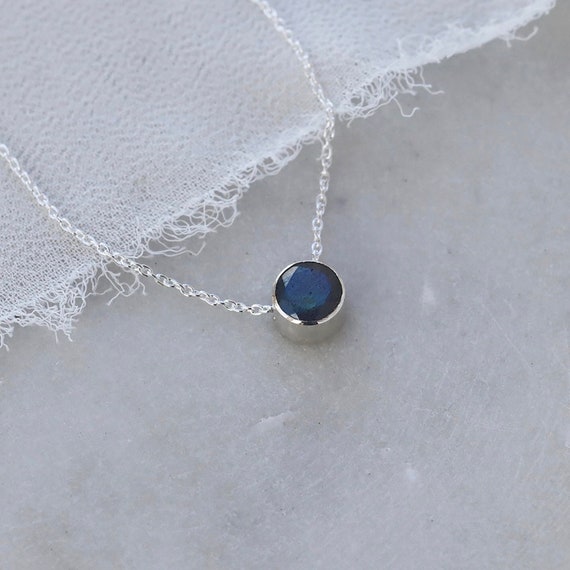 Small Sterling Silver Moonstone Slide Pendant Small Sterling Silver Moonstone Slide Pendant