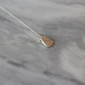 Silver Blade Necklace, Sterling Silver Layering Jewelry, Unique Silver Necklace, Brushed Metal Finish image 4