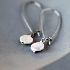 Freshwater Pearl Earrings, Luminous White Natural Pearls, Lightweight June Birthstone Earrings, Hypoallergenic Surgical Steel Ear Wires