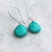 Turquoise Drop Earrings, Turquoise Earrings, Sterling Silver, Southwestern Style, Gemstone Dangle, Handmade Jewelry 