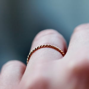 Gold Twist Ring, Gold Fill Rope Ring, 14k Gold Filled Stacking Ring, Stackable Gold Twist Ring, Gold Twist Stack Ring