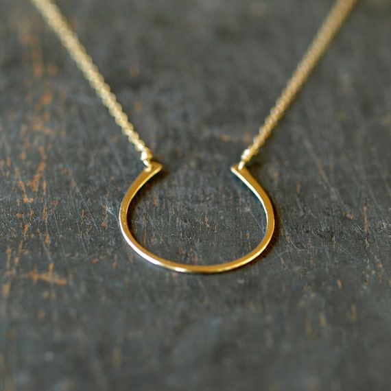 The Finishing Touch Horseshoe Necklace (Gold/Crystal) Necklace::Gold/C