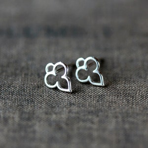 Tiny Mehndi Stud Earrings, India Inspired Sterling Silver Everyday Posts, Delicate Silver Studs