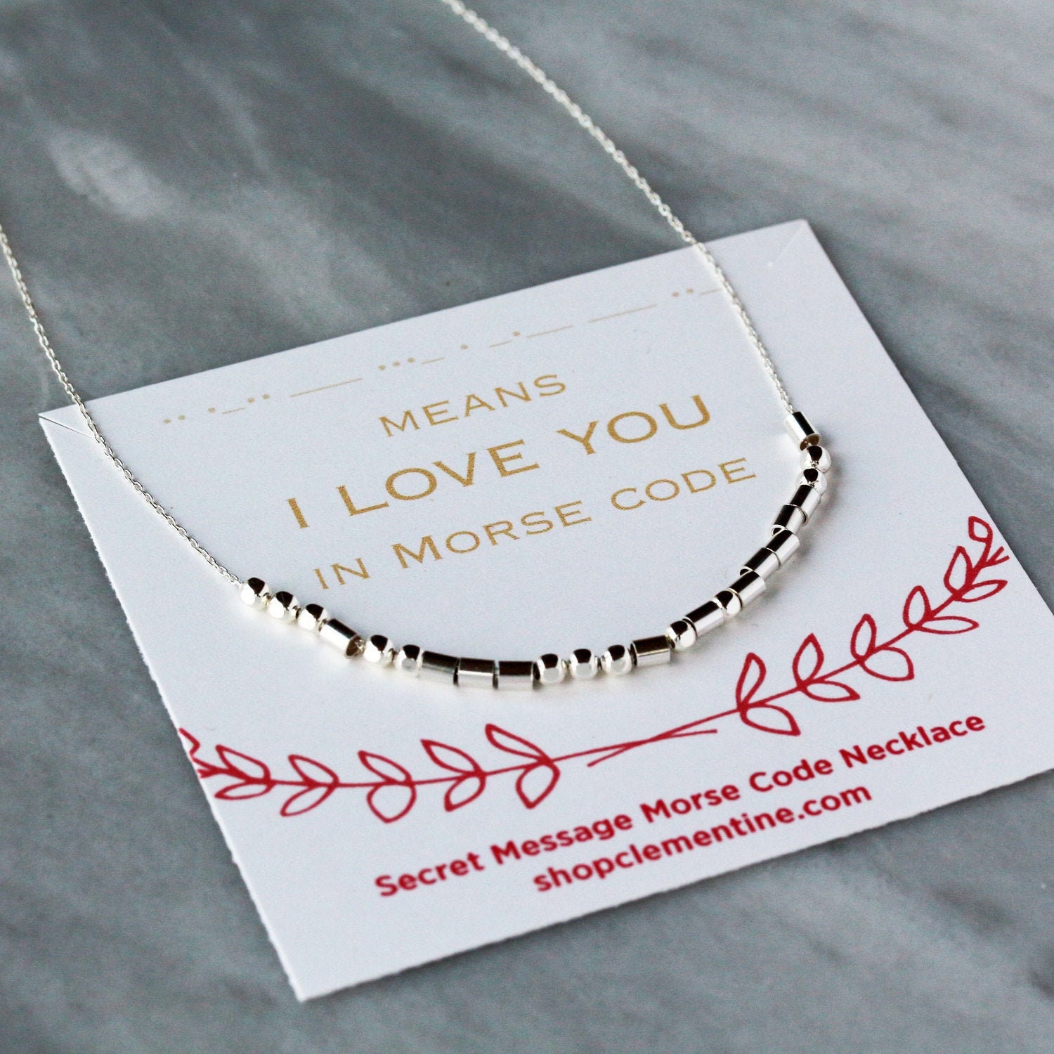 Morse Code Necklace- 'I love you like crazy' – Birdies of St Simons