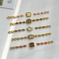 Custom Colorful Gemstone Vintage Gold Watch Bracelet,Personalized Stylish Womens Wristwatch,Minimal Gold Small Dial,Unique Chic Gift product logo