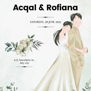 Wedding invitation; simple; flower