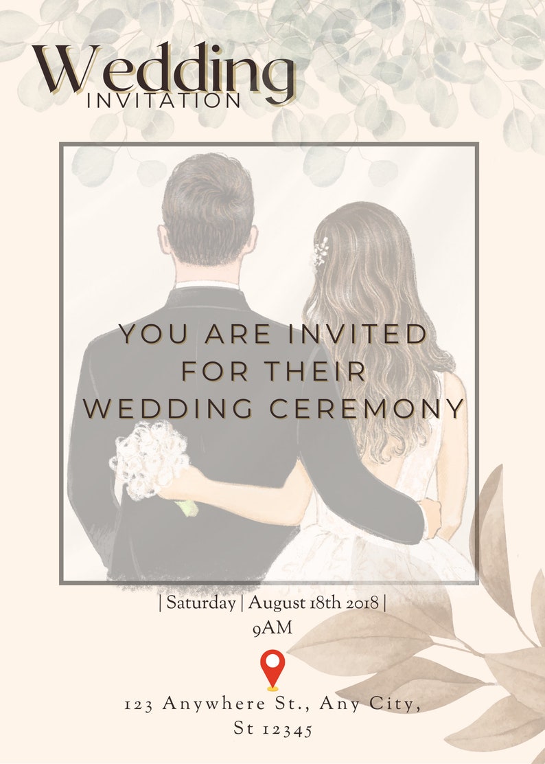 Wedding invitation; simple; flower