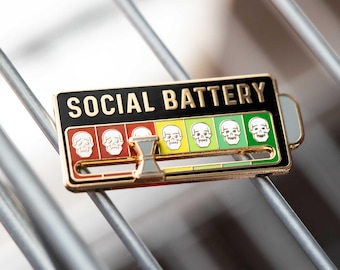 Social Battery Enamel Pin