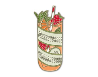 Pimm's Cup Classic Cocktail Enamel Pin