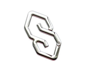 S-Shaped Carabiner Keychain: Solid Stainless Steel, 3.5" Height