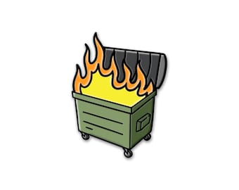 Dumpster Fire Enamel Pin – Funny Gift for Service Industry