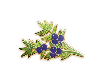Juniper Berry Enamel Pin – Gin Lover Gift, Bartender Flair, Mixology Accessory, Cocktail Culture and Plant Inspired Jewelry