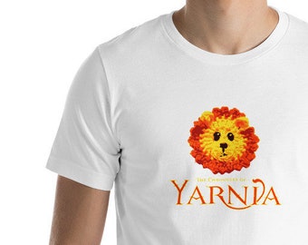 Chronicles of Yarnia Short-Sleeve Unisex T-Shirt for Knitters and Crocheters