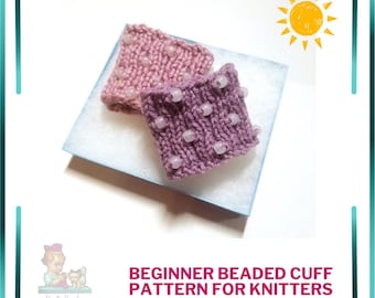 Beginner Beaded Cuff Pattern - Changes Color In The Sun! (Knit)