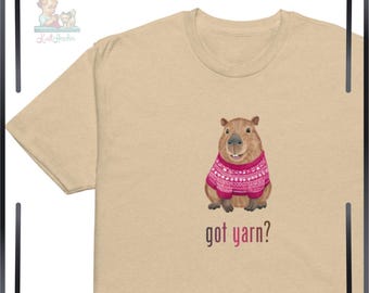 Got Yarn Capybara Sweater Shirt | Funny Knitting Gift | Fair Isle Christmas Tee | Yarn Lover | Capybara Gift