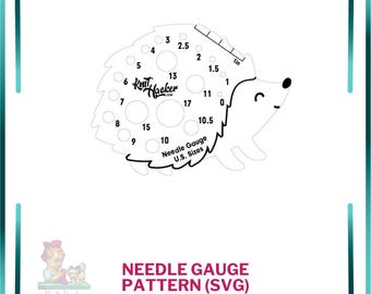Hedgehog Knitting Needle Gauge - SVG Vector Pattern For Laser Cutting (US Terms)