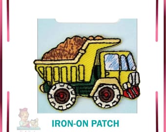 Embroidered Iron-On Dump Truck Applique, DIY Decoration