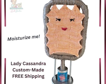 Moisturize Me! Handmade Lady Cassandra Knit Sculpture with Brain in a Jar - Doctor Who Sci Fi Fan Art - Two-Headed Calf Pattern - Ships FREE