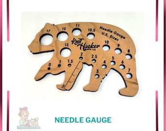 Bear Knitting Needle Gauge (US Terms)