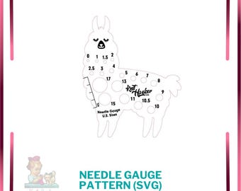 Alpaca Knitting Needle Gauge - SVG Vector Pattern For Laser Cutting (US Terms)