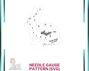 Bunny Knitting Needle Gauge - SVG Vector Pattern For Laser Cutting (US Terms)