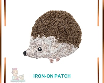 Embroidered Hedgehog Iron-On Patch, Animal Applique, DIY Clothing Decoration accessory
