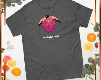 Feed Your Head Knitting T-Shirt | Brain Yarn Tee | Funny Knitter Gift | Yarn Lover Graphic Tee | Brain Health Gift | Knitting Neuroscience
