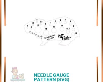 Capybara Knitting Needle Gauge - SVG Vector Pattern For Laser Cutting (US Terms)