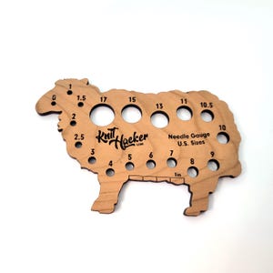 Sheep Knitting Needle Gauge (US Terms)