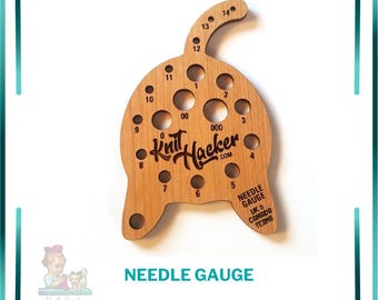Cat Butt Knitting Needle Gauge - Make Everyday Caturday! (UK/Canada Terms)