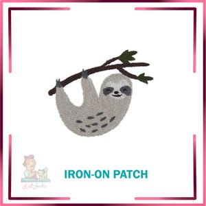 Embroidered Sloth Iron-On Patch, Colorful Applique for DIY Clothing Decoration