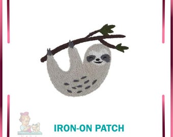 Embroidered Sloth Iron-On Patch, Colorful Applique for DIY Clothing Decoration