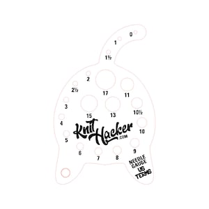 Cat Butt Knitting Needle Gauge - SVG Vector Pattern For Laser Cutting (US Terms)