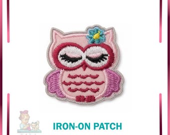 Embroidered Owl Patch, Colorful Applique, DIY Clothing Decoration, Girly Accessory