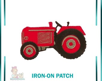 Embroidered Iron-On Tractor Patch, Farm Applique, DIY Clothing Decoration