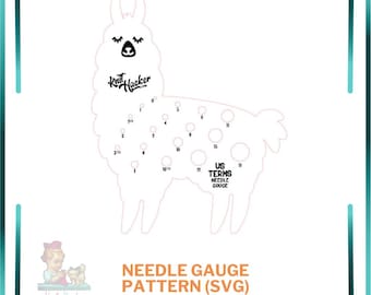 Alpaca Knitting Needle Gauge - SVG Vector Pattern For Laser Cutting (US Terms)