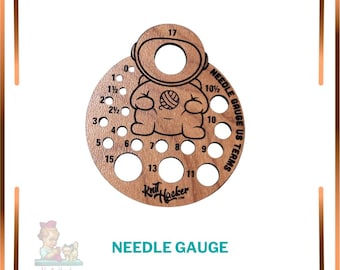 Astronaut Knitting Needle Gauge - Let's Knit For The Stars! (US Terms)