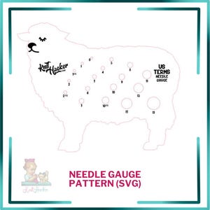 Sheep Knitting Needle Gauge - SVG Vector Pattern For Laser Cutting (US Terms)