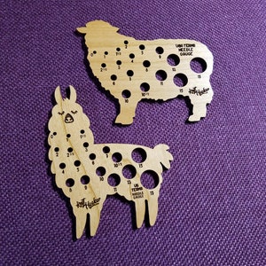 Alpaca & Sheep Knitting Needle Gauge Set - Make A Fun Gift! (US Terms)