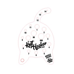 Cat Butt Knitting Needle Gauge - SVG Vector Pattern For Laser Cutting (UK/Canada Terms)