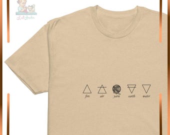 Alchemical Symbols T-Shirt | Fifth Element Yarn Tee | Sacred Geometry Knitting Gift for Knitter Crocheter | Esoteric Art