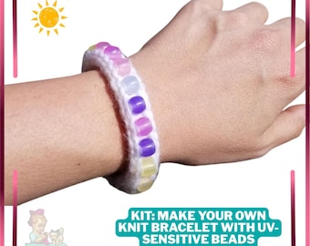 KIT: Make Your Own Knit Bracelet with UV-Sensitive Beads