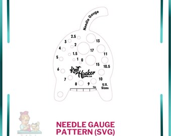Cat Butt Knitting Needle Gauge - SVG Vector Pattern For Laser Cutting (US Terms)