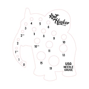 Elephant Knitting Needle Gauge - SVG Vector Pattern For Laser Cutting (US Terms)
