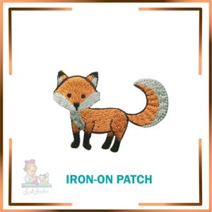 Embroidered Fox Iron-On Patch, Colorful Applique for DIY Clothing Decoration